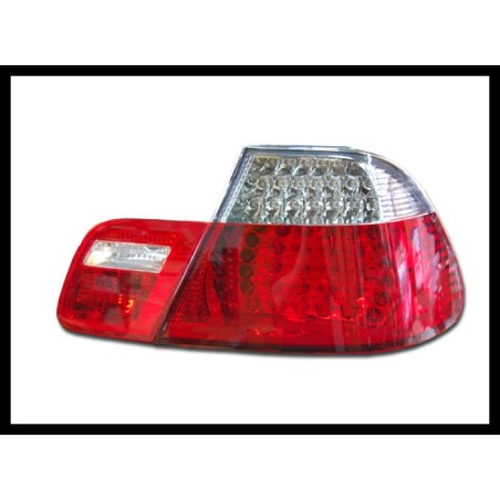 Set Of Rear Tail Lights BMW E46 1999-2002 2-Door, Led Chromed & Red