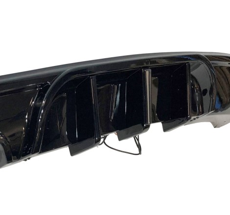 Rear Diffuser BMW E82 / E88 look M Performance Glossy Black Led brake light