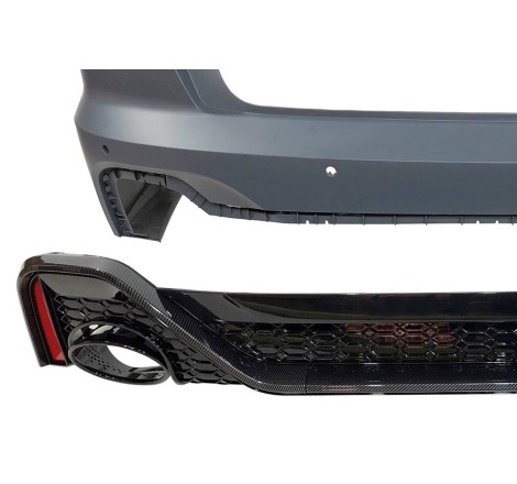 HECKSTOßSTANGE HECKSCHÜRZE Audi A6 C8 Avant 2020 Look RS6 Carbon