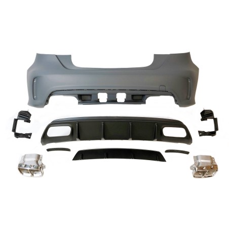 HECKSTOßSTANGE HECKSCHÜRZE MERCEDES W176 2012-2018 A45 LOOK AMG PARKING SENSORS