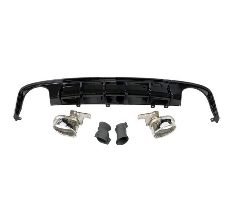 Difusor Trasero Audi A6 / A6 Avant C8 19-21 Look RS6 Negro brillante