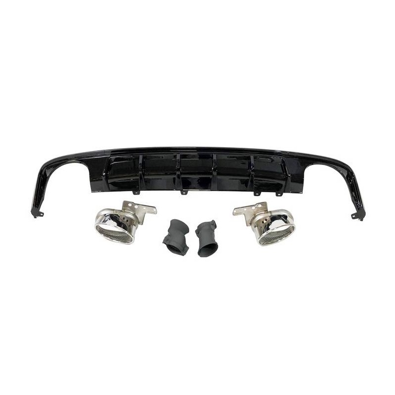 Difusor Trasero Audi A6 / A6 Avant C8 19-21 Look RS6 Negro brillante
