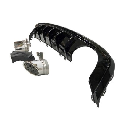 Difusor Trasero Audi A6 / A6 Avant C8 19-21 Look RS6 Negro brillante