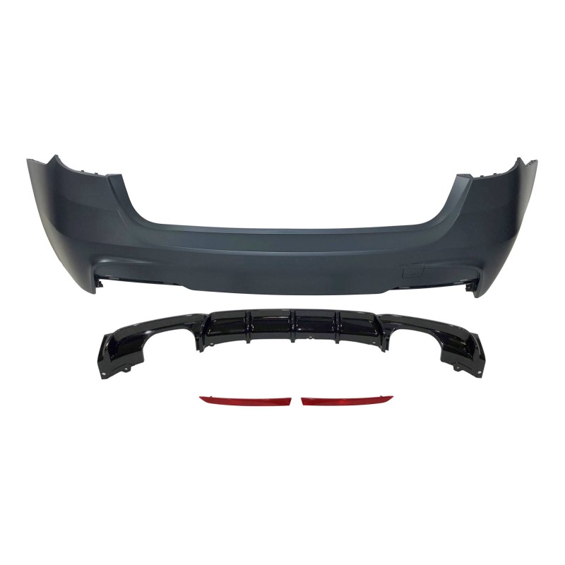 Rear Bumper BMW F31 Look M Performance 2 Exhaust Double Glossy Black