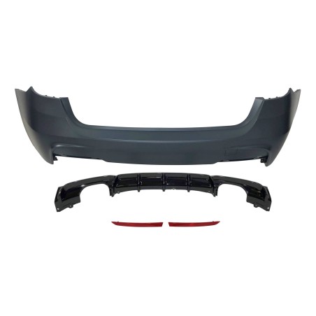 Paraurti Posteriore BMW F31 Look M Performance 2 Uscite doppio Nero lucido