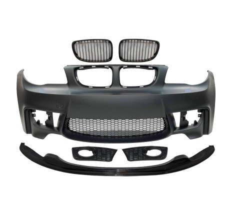 Front Bumper BMW E82 / E88 / E87 / E81 2005-2011 And Carbon Spoiler, 3 Or 5-Door Look M1