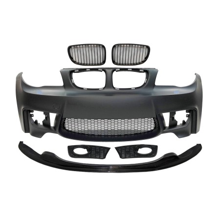Front Bumper BMW E82 / E88 / E87 / E81 2005-2011 And Carbon Spoiler, 3 Or 5-Door Look M1