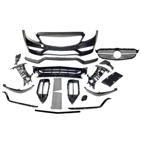 FRONTSTOßSTANGE FRONTSCHÜRZE MERCEDES W205 2014-2018 Coupe / 4P / SW look AMG C63