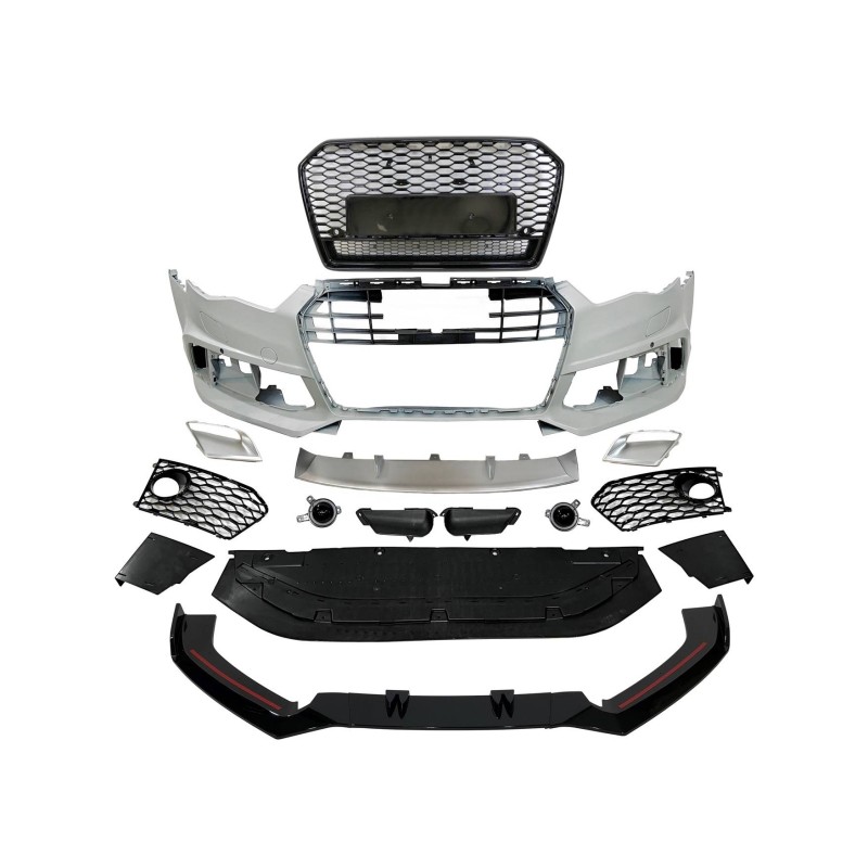 Front Bumper Audi A6 2015-2018 C7 Look RS6 Front spoiler