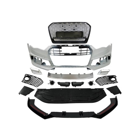 Front Bumper Audi A6 2015-2018 C7 Look RS6 Front spoiler