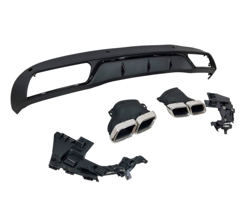 Rear Diffuser Mercedes W205 2014-2018 4D / SW Look C63 ABS