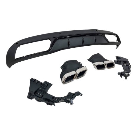 Rear Diffuser Mercedes W205 2014-2018 4D / SW Look C63 ABS