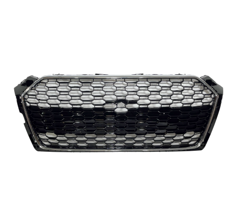 FRONT GRILL AUDI A5 18-20 Look RS5 Chrome Glossy Black Camera