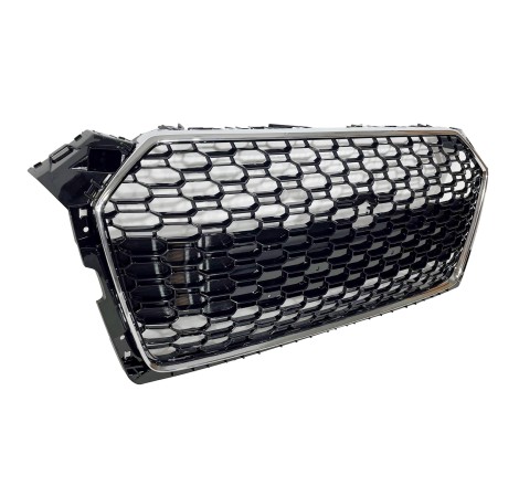 Front Grill A5 18-20 Look RS5 Chrome Glossy Black Camera