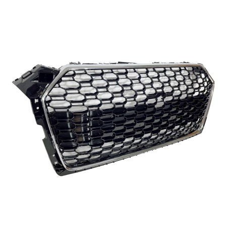 Front Grill A5 18-20 Look RS5 Chrome Glossy Black Camera