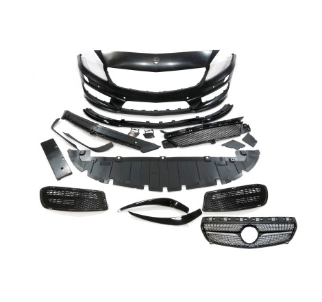 Paraurti Anteriore Mercedes W176 2012-2015 A45 Look AMG Sensori Griglia