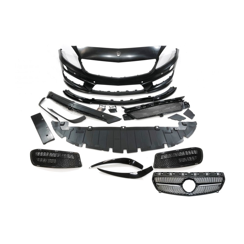 Paraurti Anteriore Mercedes W176 2012-2015 A45 Look AMG Sensori Griglia