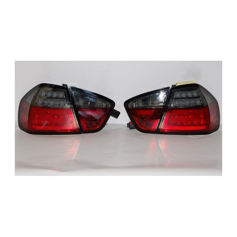 SET OF REAR TAIL LIGHTS CARDNA BMW E90 2005, LIGHTBAR RED/SMOKED