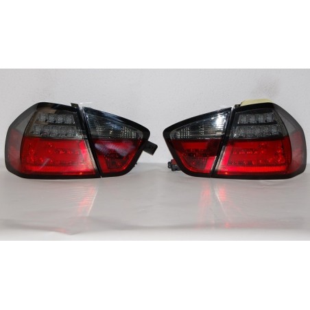 SET OF REAR TAIL LIGHTS CARDNA BMW E90 2005, LIGHTBAR RED/SMOKED