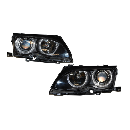 Faros Delanteros Ojos De Angel BMW E46 '02/'05 4P. Elect. Black