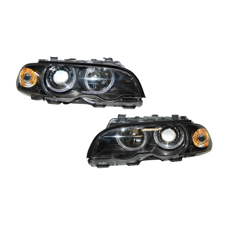 Faros Delanteros Ojos De Angel BMW E46 '99-02 2P. Black