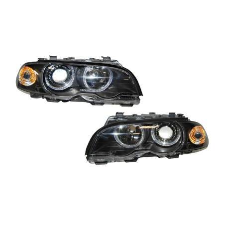 Faros Delanteros Ojos De Angel BMW E46 '99-02 2P. Black