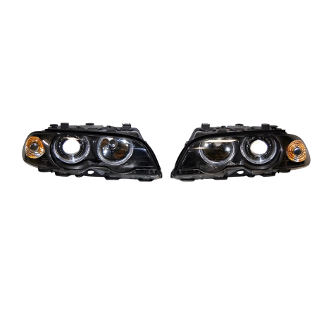 Faros Delanteros Ojos De Angel BMW E46 '99-02 2P. Black