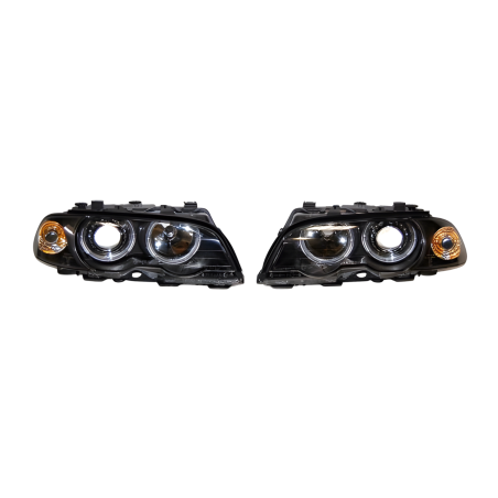 Faros Delanteros Ojos De Angel BMW E46 '99-02 2P. Black