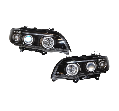 Faros Delanteros Ojos De Angel BMW X5 '01 Black