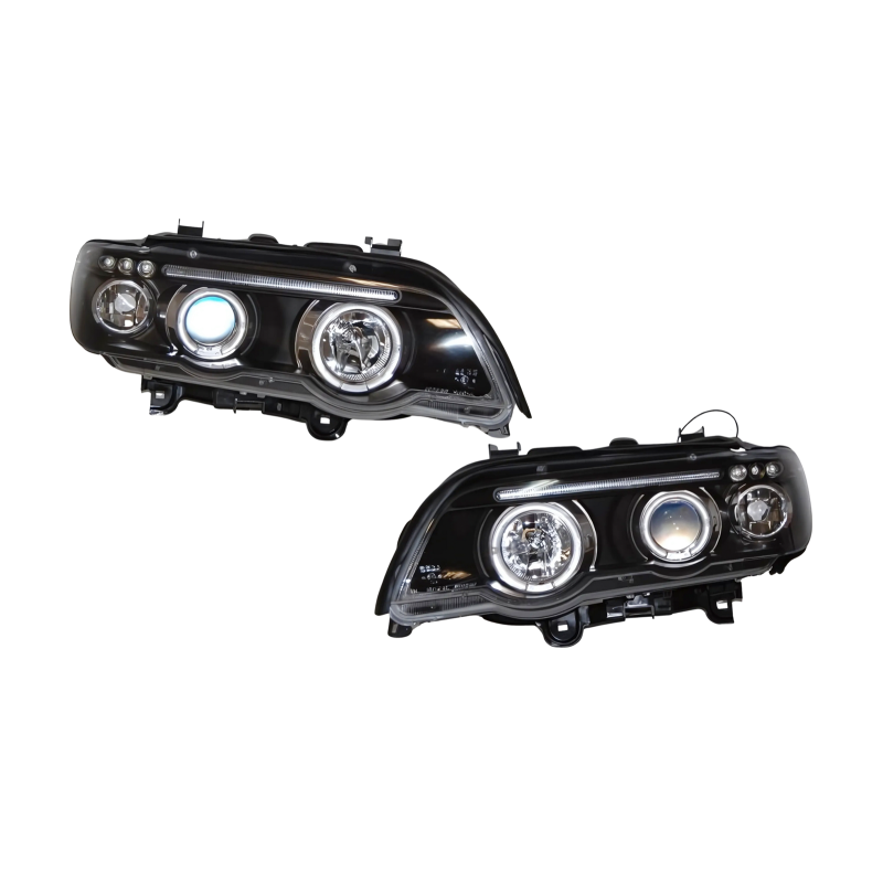 Faros Delanteros Ojos De Angel BMW X5 '01 Black