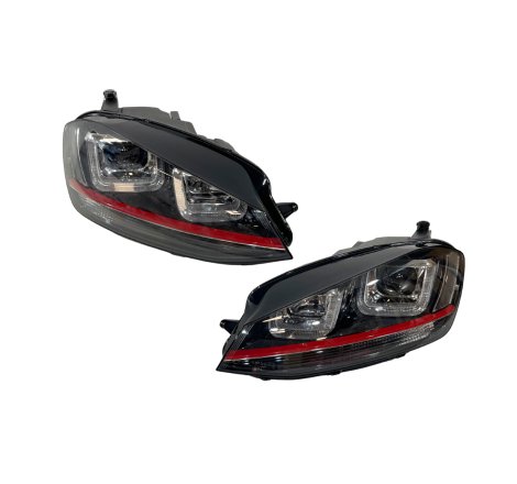 Set Of Headlamps Day Light Volkswagen Golf 7 Xenon DRL Red