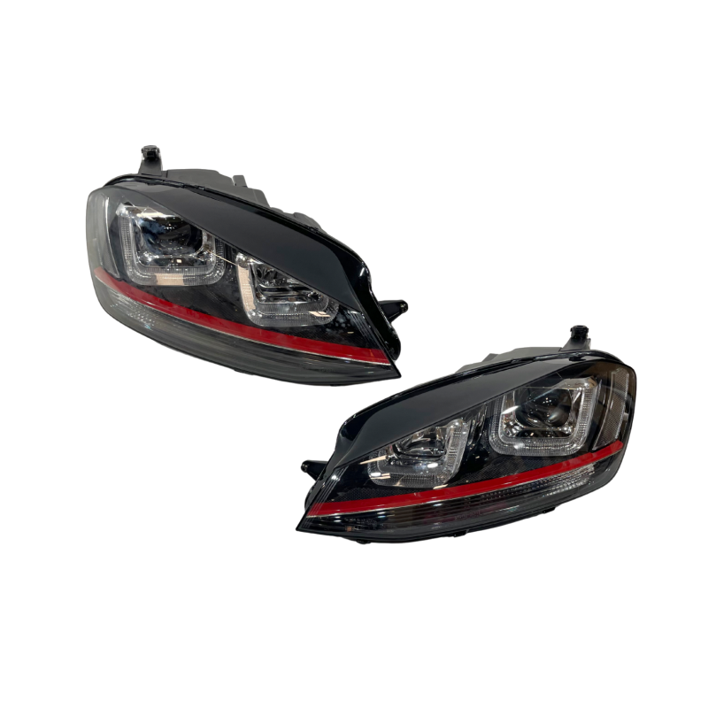 Set Of Headlamps Day Light Volkswagen Golf 7 Xenon DRL Red