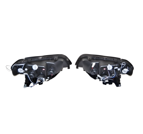 Set Of Headlamps Angel Eyes BMW X5 2001, Chromed.