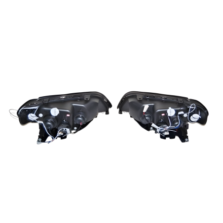 Set Of Headlamps Angel Eyes BMW X5 2001, Chromed.
