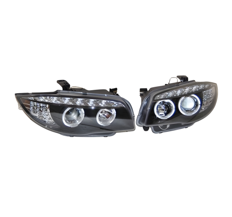 Set Of Headlamps Day Light BMW E87 2007-2011 Black & Blinker Led