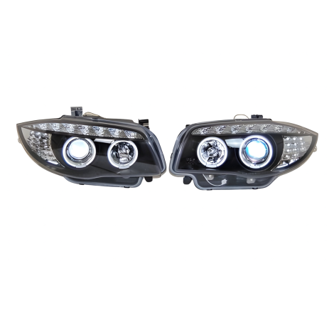 Faros Delanteros BMW E87 2009 Black, Intermitente led, luz de dia