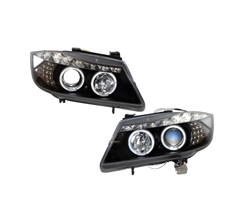 Phare Avant Lumière De Jour BMW E90 05-08 Noir Led Intermittent