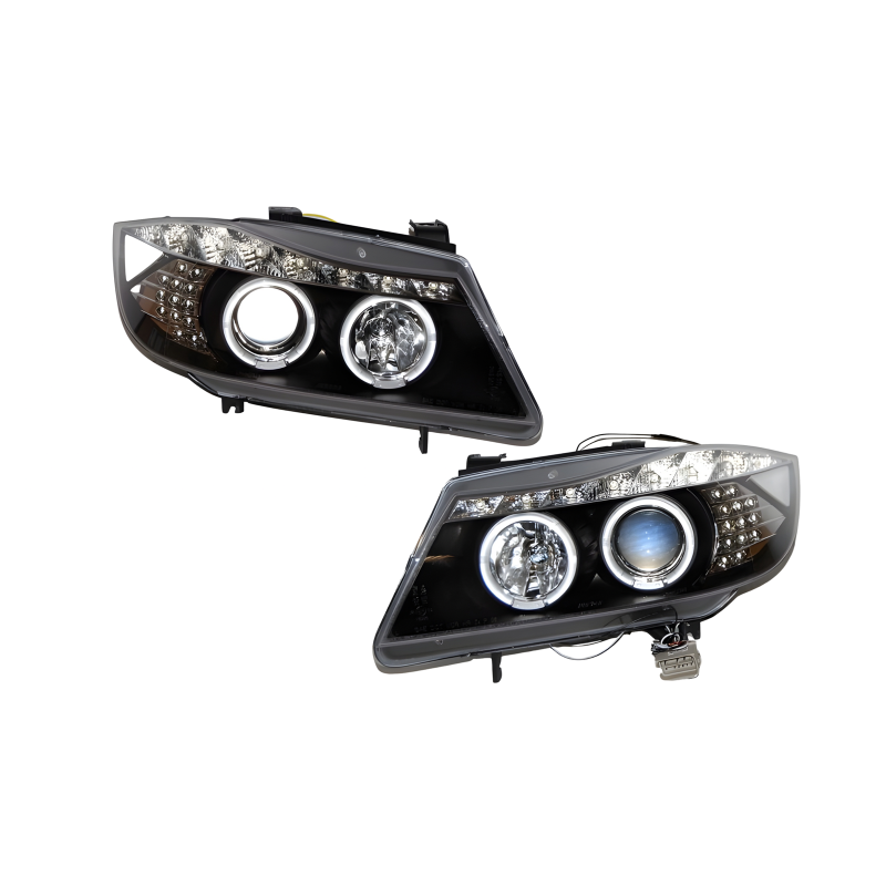 faros delanteros BMW e90 05 black luz de dia intermitente led