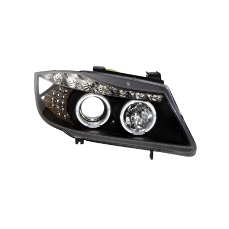 Set Of Headlamps Day Light BMW E90 2005-2008 Black & Blinker Led