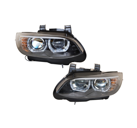 SET OF HEADLAMPS ANGEL EYES BMW E92 / E93 07-10 BLACK XENON