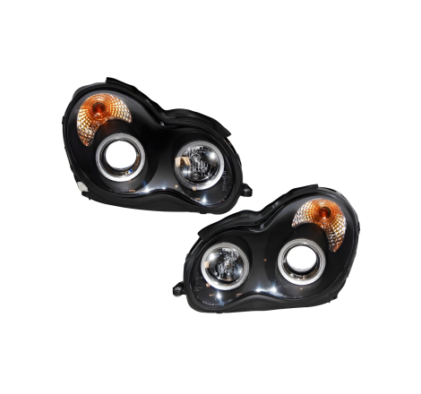 Set Of Headlamps Angel Eyes Mercedes W203 2001-2007 Black