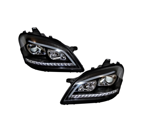 Faros Delanteros Luz De Dia Mercedes W164 05-08 Intermitente Secuencial Led Black