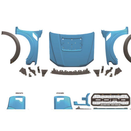 STOßSTANGENSET BODYKIT Ford Ranger 2012-2021 Look F150