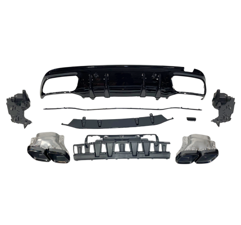 Difusor Trasero Mercedes W205 2019 4P / SW Look C63 Black