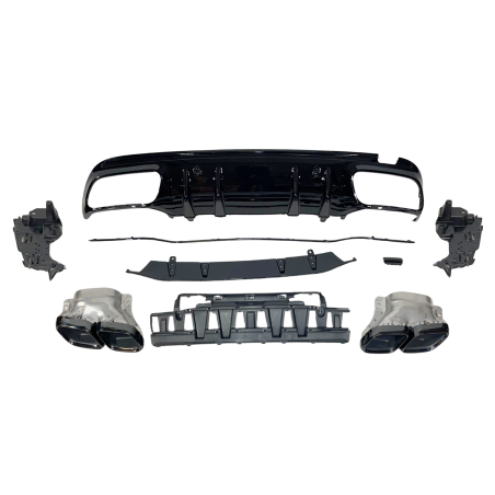 Rear Diffuser Mercedes W205 2019 4D / SW Look C63 Black