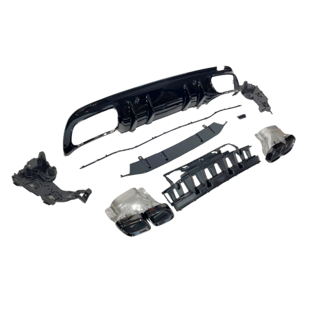 DIFUSOR TRASERO Mercedes W205 2019 4D / SW Look C63 Black