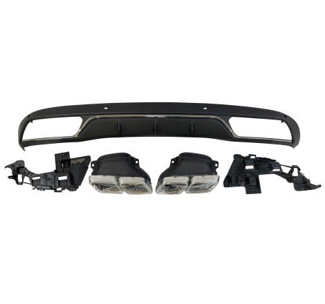 DIFUSOR TRASERO MERCEDES W205 2014-2018 4P / SW LOOK C63 ABS