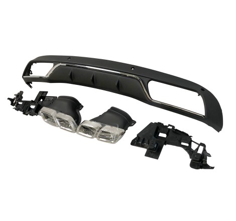 DIFUSOR TRASERO MERCEDES W205 2014-2018 4P / SW LOOK C63 ABS