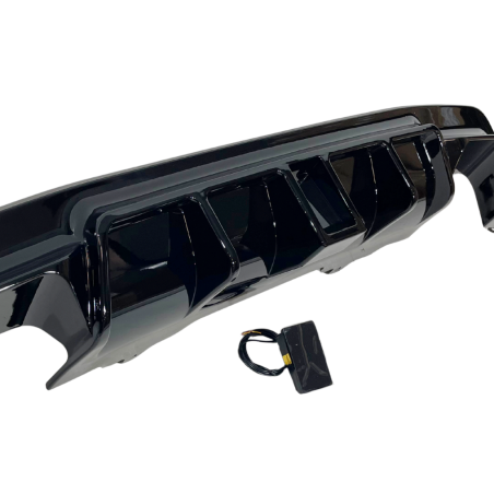 Difusor Trasero BMW E60 look M Performance Brillante Negro Luz de freno led