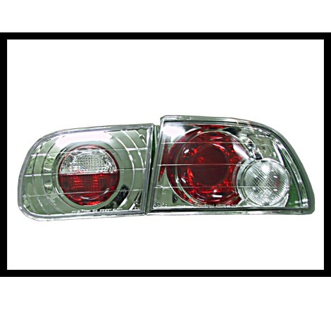 Set Of Rear Tail Lights Honda Civic 1992 3-Door Chromed